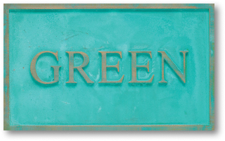 Green patina bronze finish