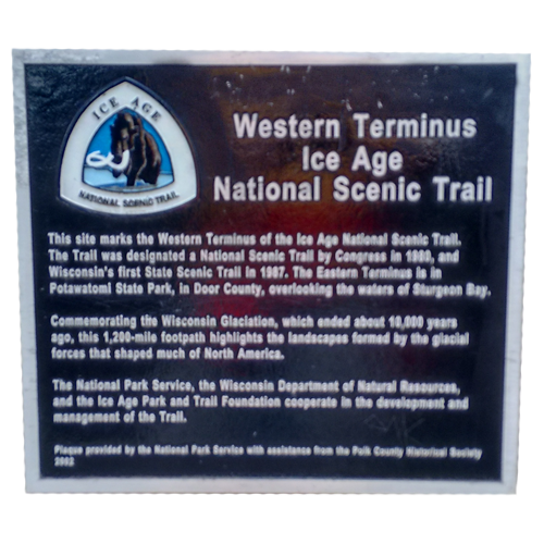 Historic marker plaque for outdoor trail