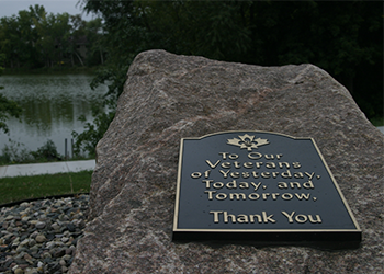 Veterans dedication outdoor metal plaque
