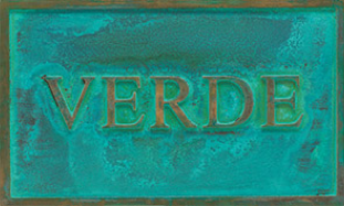 Verde Patina bronze outdoor plaque finish